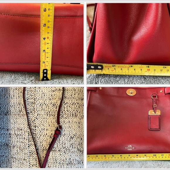 COACH Coach Gramercy Satchel Tophandle Leather Handbag Red GUC Style 33549 - Picture 14 of 16